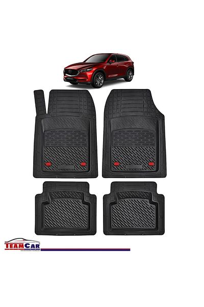 TEAMCAR Covorașe auto tip tavă compatibile cu Mazda Cx-5 II (2017), negre, material durabil
