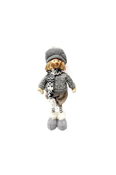 Magic Home Christmas decoration, boy, gray, 38 cm