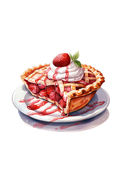 INOVATIX Set de 8 bucăți, autocolant tartă cu căpșuni, INOVATIX®. 6 cm