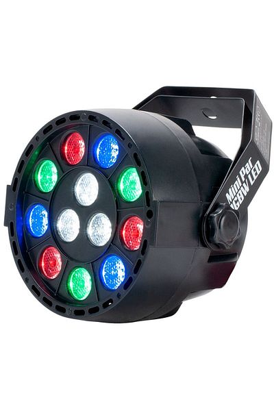 IBIZA Mini proiector LED Par, RGBW, 12x1W, DMX, automat, controlat prin muzică sau master/slave