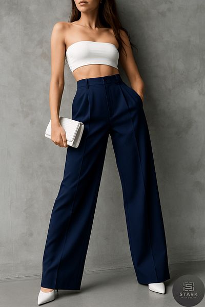 Rift Jeans Elegant Cut Wide Leg High Waist Trousers