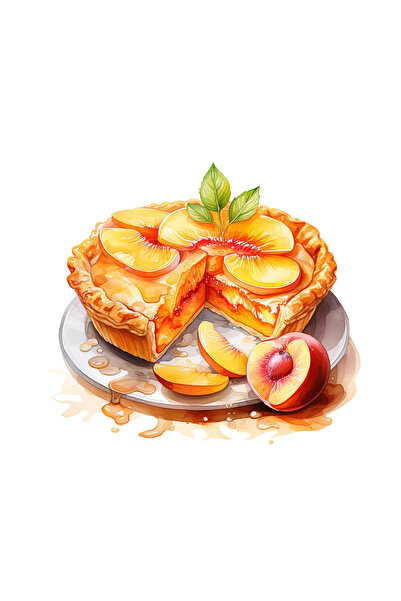 INOVATIX Set de 8 bucăți, autocolant tartă cu piersici, INOVATIX®. 6 cm