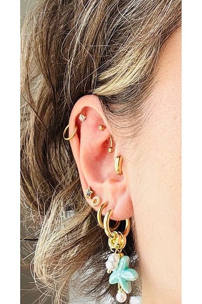 Markiz Takı Sea Series Colorful Earrings / Mussel and Star