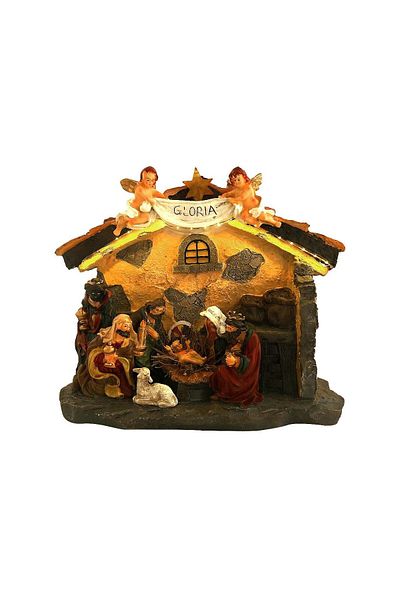 Strend Pro Christmas decoration, Bethlehem, polyresin, LED, 3xAA, 36x15x29 cm