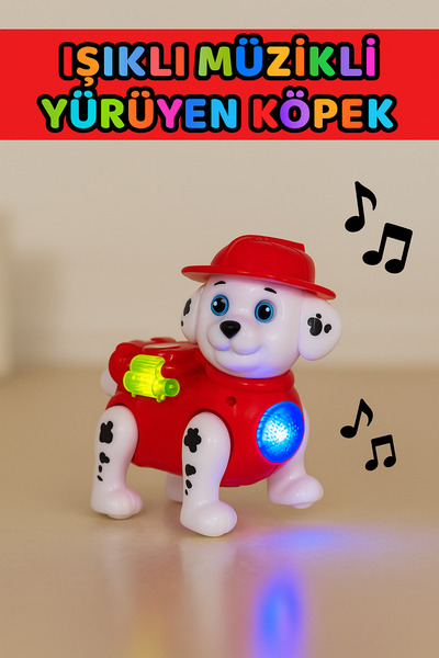 Sever Işıklı Müzikli Yürüyen Oyuncak Köpek – Sesli ve Hareketli Eğlence