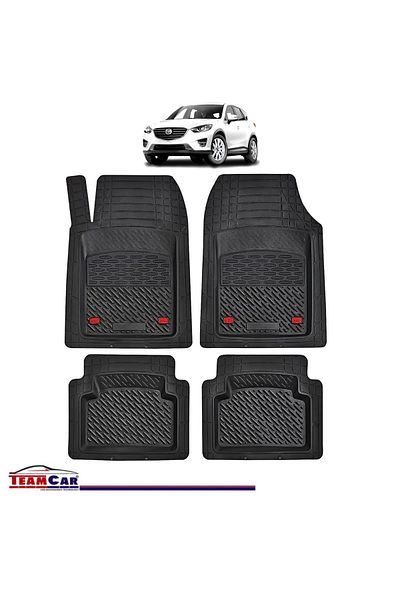 TEAMCAR Covorașe auto tip tavă compatibile cu Mazda CX-5 (2012–2017), negre, material durabil