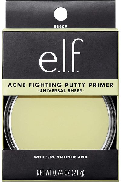 ELF e.l.f. Acne Fighting Putty Primer, 1.8% Salicylic Acid, 0.74 Oz, Green