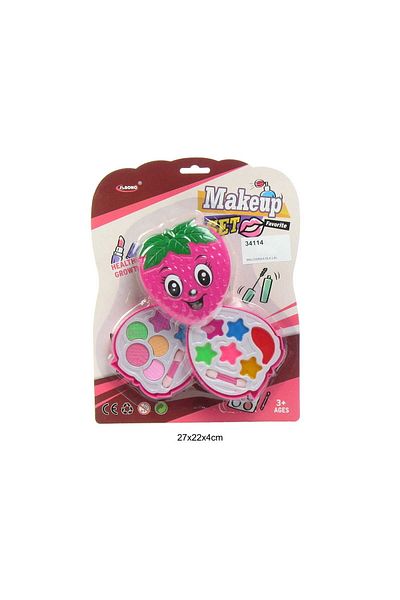 Toy Box Treasures Makeup Box Pretend Playtoy Set Princess Strawberry Makeup Kit Cosmetic Safe For Kids Children