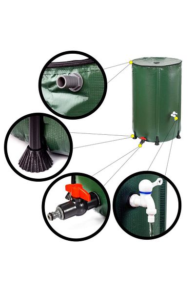 Strend Pro Foldable Rainwater Tank, 500 L, With Faucet