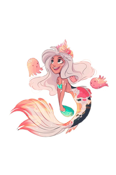 INOVATIX Set de 8 piese, Autocolant Mica Sirenă Laia, INOVATIX®. 6 cm