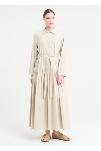 Armağan Sık Pileli Kemerli Elbise