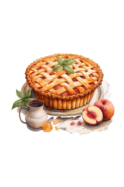 INOVATIX Set de 8 piese, autocolant tartă cu piersici și cană de cafea, INOVA...