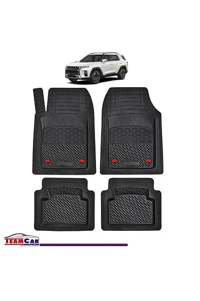 TEAMCAR ® Car Mats Tray Type Compatible Ssangyong Torres J100 (2022 ) Black Durable Material