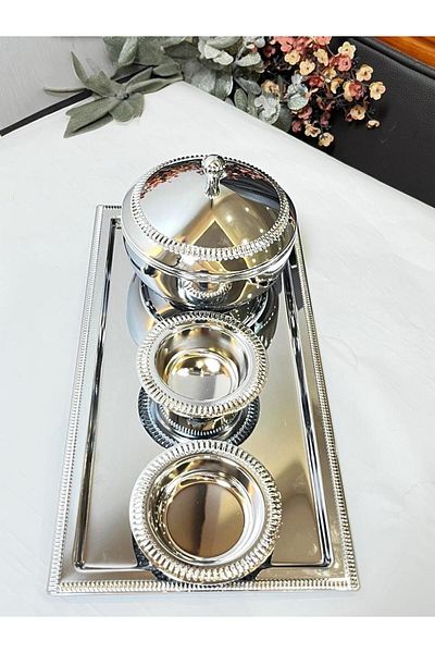 aljahwari Date set with tabsi, water plate, and large silver plate