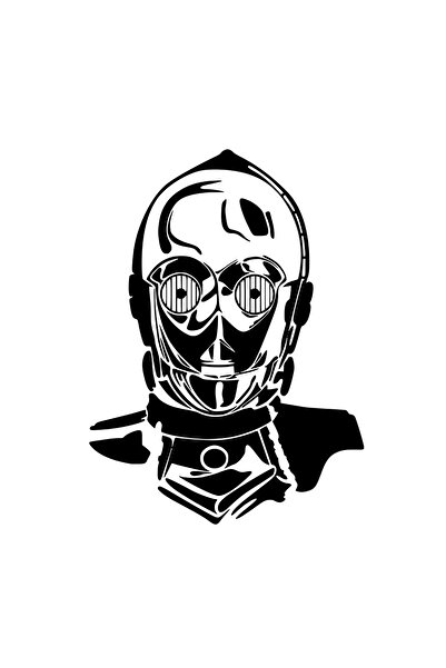 INOVATIX Set de 8 piese, autocolant Star Wars Mandalorian C3PO, INOVATIX®. 6 cm