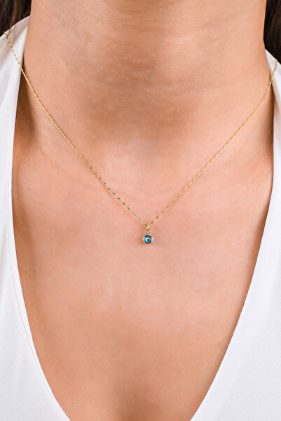 Side Gold Kuyumculuk 14 Ayar Altın Nazar Boncuğu Kolye Ucu