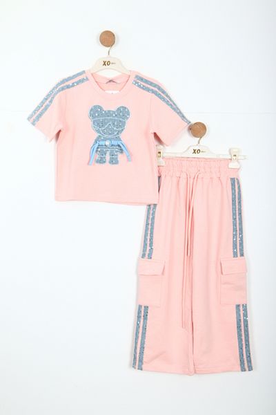 HAMADA TEX Girl's Bottom Top Set 6-12 Years 30061 Powder