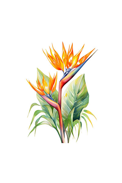 INOVATIX Set de 8 piese, autocolant Strelitzia divina, INOVATIX®. 6 cm