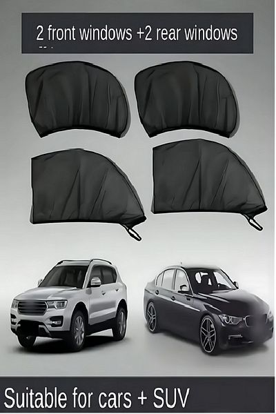 figiza Car Front-Rear Side Window Sunshade Anti-Uv Vehicle Baby Nursing Curtain Vehicle Fly Screen Curtain 4 Pieces