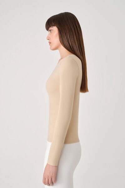 UP&FIT Long Crop Push up Light Beige