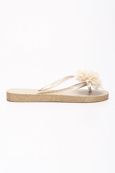 OZYO Havana Gold Flower Beach Slippers