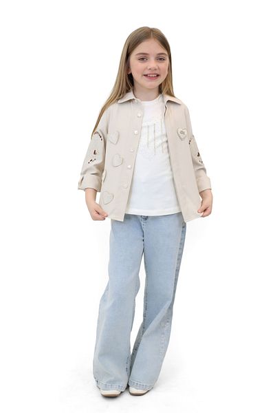 HAMADA TEX Girl's Top and Bottom Set 11-15 Years Old 30054 Beige