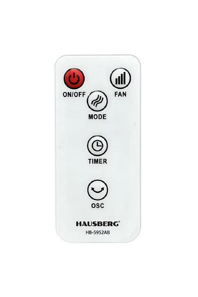 Hausberg Tower fan, 55W, 38 inch, 3 speeds, 24h timer, LED, oscillation, remote control, white
