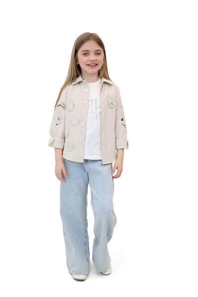 HAMADA TEX Girl's Top and Bottom Set 11-15 Years Old 30054 Beige