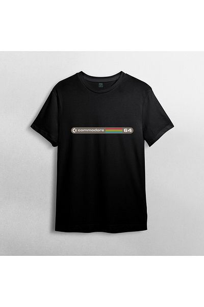 Pixxa Commodore 64 Themed Unisex 100% Cotton Crew Neck T-Shirt Model 1