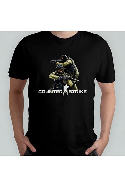 Pixxa Counter Strike Unisex 100% Cotton Crew Neck T-Shirt Model 4