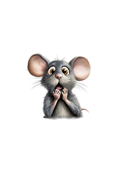 INOVATIX Set de 8 bucăți, autocolant șoarece surprins, INOVATIX®. 6 cm