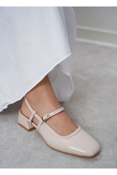 S.N.S SHOES Moda Ayağınızda Heeled Patent Leather Women's Shoes Classic Daily