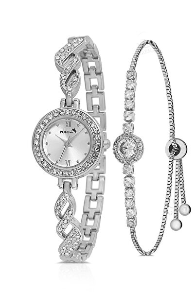 Polo Air Zarif Vintage Kadın Kol Saati Zirkon Taşlı Yuvarlak Bileklik Kombin ...
