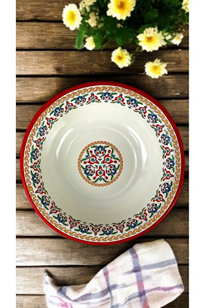 İnci Emaye 36 cm 4.5 Liter Enamel Basin Whisk and Mixing Bowl, Dough Basin. Fruit Bowl. Dower. Large Bowl