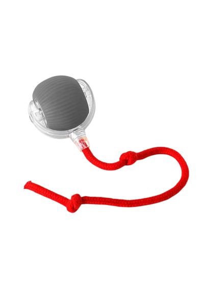 Sprise Interactive cat toy, gray ball with red rope