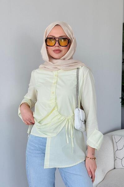 Hazamoda Πουκάμισο Yüsra Λεμονοκίτρινο