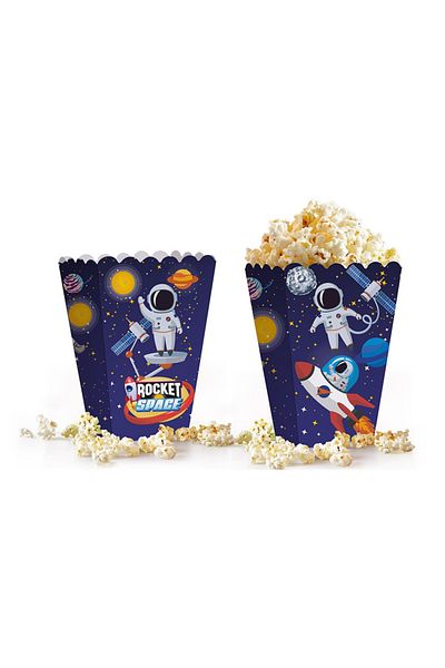 ALPJOY Popcorn Box 8-Piece -Rocket Space-