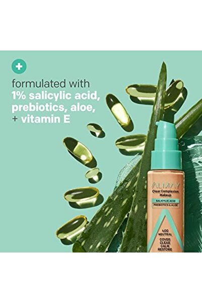 ALMAY Clear Complexion Acne Foundation Makeup with Salicylic Acid - Medium Coverage - Ivory