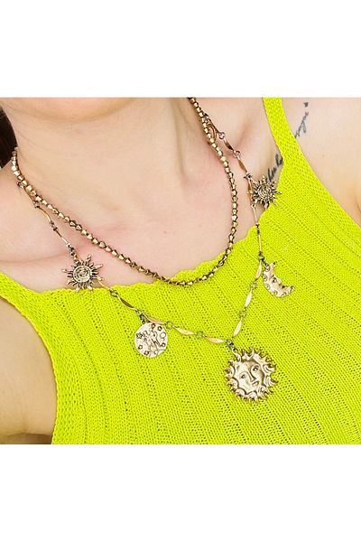 Markiz Takı Brand Sun and Moon Double Necklace Set