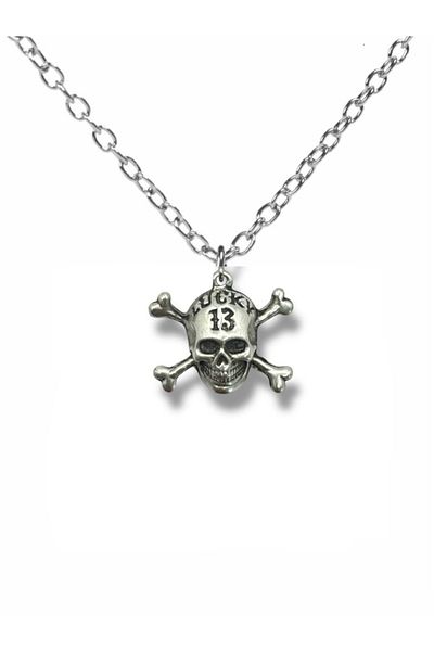 Herşey Nota Lucky 13 |   Unisex Necklace with Skull Figure – 60 cm Chain