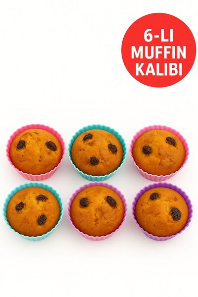 TOYFEST Practical Silicone Muffin Mold - Set of 6