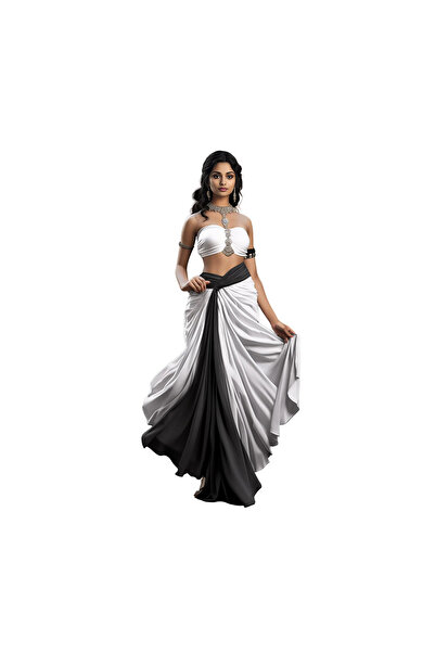 INOVATIX Set de 8 piese, autocolant sari indian rochie alb-negru, INOVATIX®. 6 cm