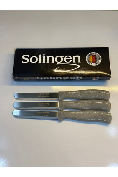 vanilinkitchen Solingen Set of 3 Silvery Gray Micro Meat and Vegetable Chopping Knives