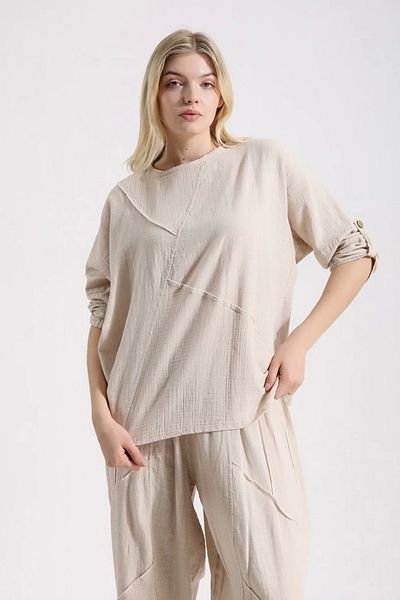 SUMEF Muslin Bottom Top Women's Suit-Cream