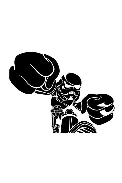INOVATIX Set de 8 piese, autocolant Sandtrooper Mandalorian Star Wars pumnul de oțel, INOVATIX®. 6 cm