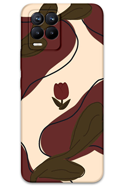 Gramaphone Realme 8 Uyumlu Çiçek Desenli Telefon Kılıfı + Ekran Koruyucu - 5790