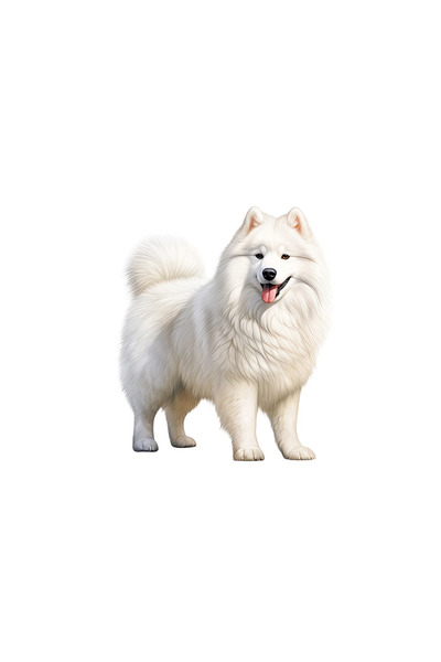 INOVATIX Σετ 8 τεμαχίων, λευκό αυτοκόλλητο Samoyed, INOVATIX®. 6 εκ.