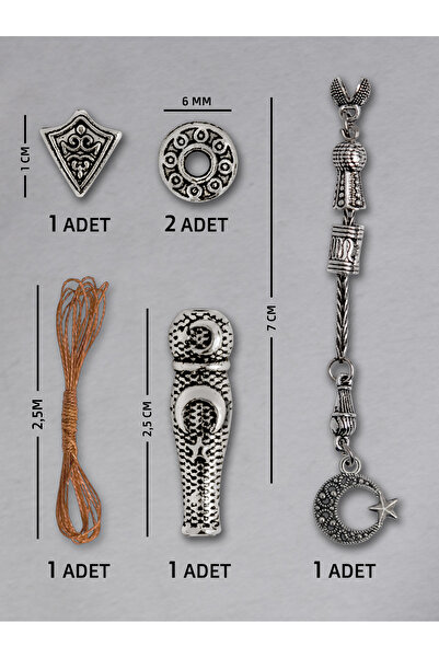 Mihra Takı Tasarım 1 مجموعة شرابة على شكل نجمة وقمر واحدة – حجر طبيعي |   إيب...