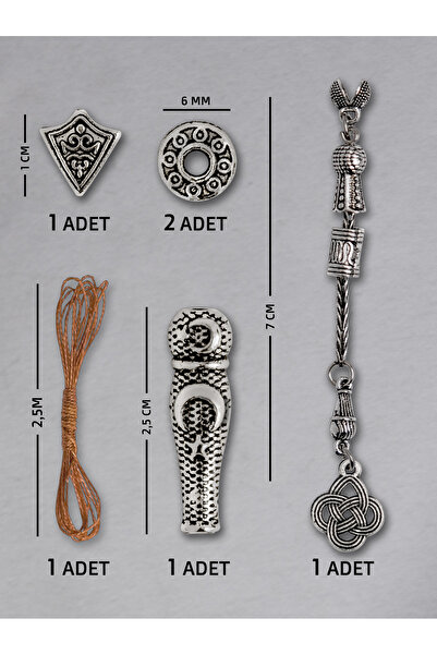 Mihra Takı Tasarım 1 Adet Tekli Kazaz Püskül Seti – Doğal Taş | Epoksi Tesbih...