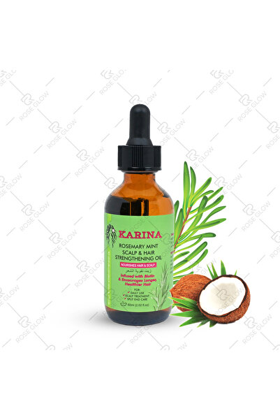 KARİNA زيت كارينا لتقوية فروة الرأس والشعر بخلاصة إكليل الجبل والنعناع مع الب...